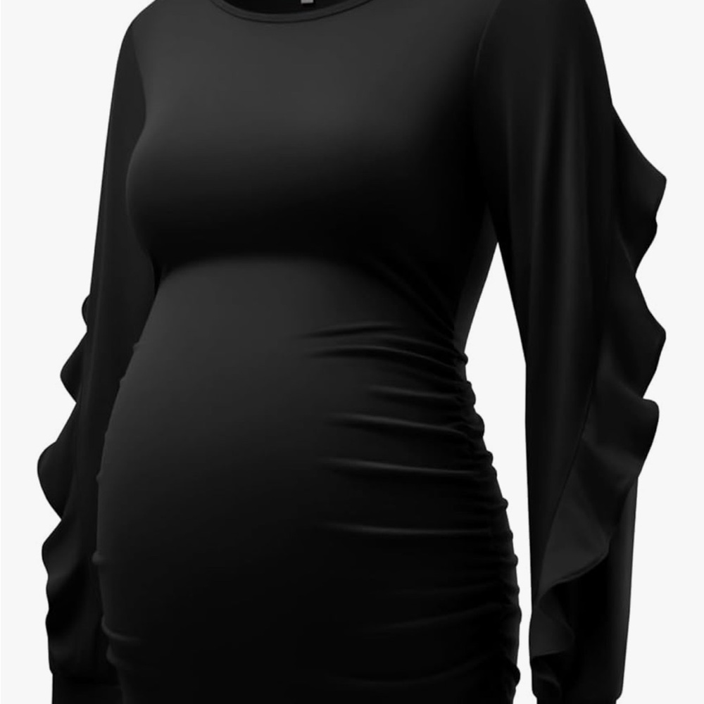 Maternity Tops Ruffle Long Sleeve